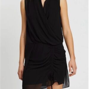 Black Ruched Mini Dress